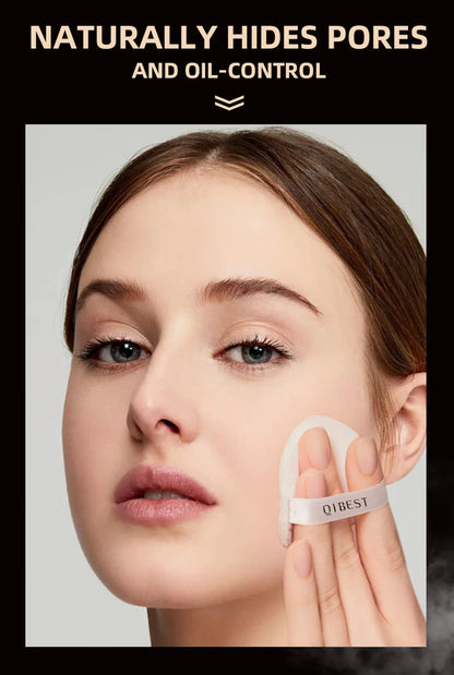 QIBEST 4 Colors Loose Powder Waterproof Oil-Control Matte Finish Compact Setting Powder Long-Lasting Invisible Pores Face Makeup