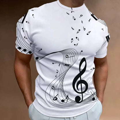 Retro Men'S T-Shirt 3d Printed Clothing Daily Casual Short Sleeve Designer Tees Top Round Neck Loose Oversized Shirt Punk Style