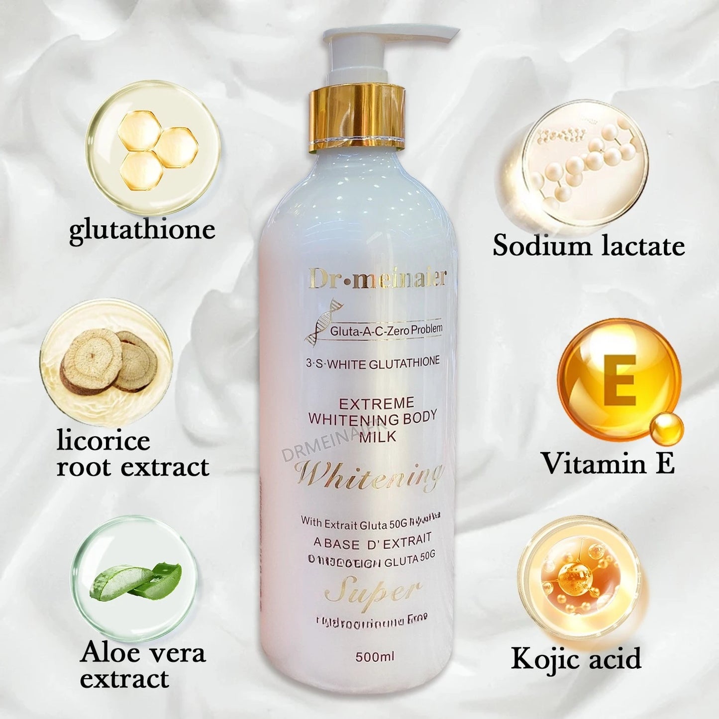 24K Gold Glutathione Whitening Body Lotion Moisturizing Brightening and Firming Body Cream