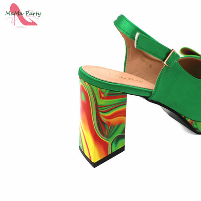 2024 INS Hot Sale New Arrivals Red Color Italian Design Shoes Matching Bag Set Super High Heels Pumps for Garden Party