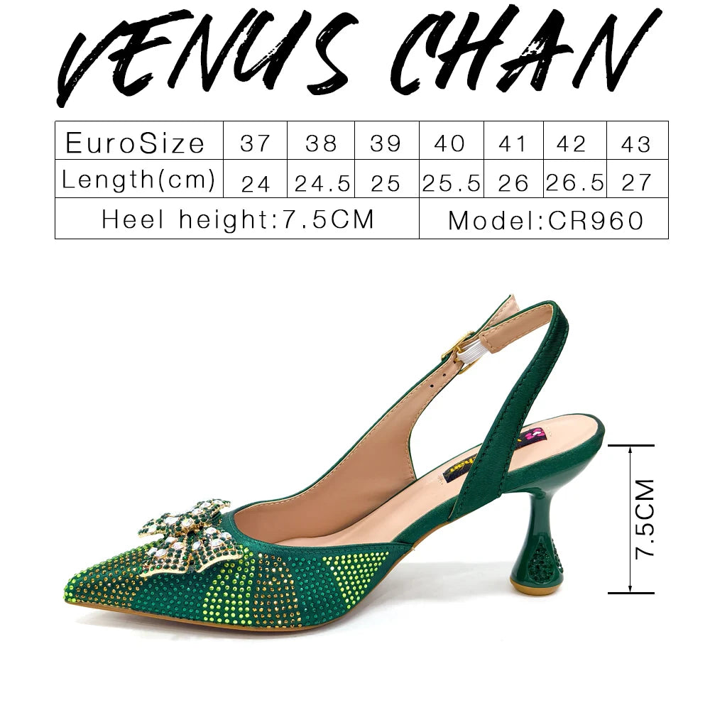 Venus Chan Festive Elegance: Dazzling Heels and Chic Clutch Perfect Combination Of Shoes And Bags for Party Occasions