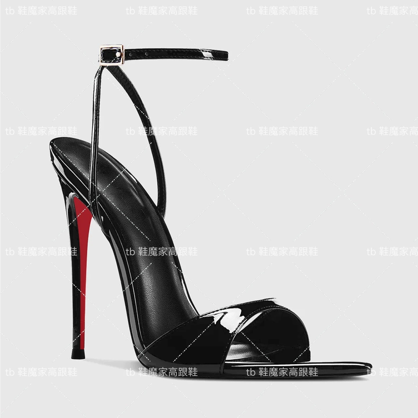Fashionable and sexy high heels 2025 new pointed toe open toe straight buckle sandals for women's fashion plus size shoes