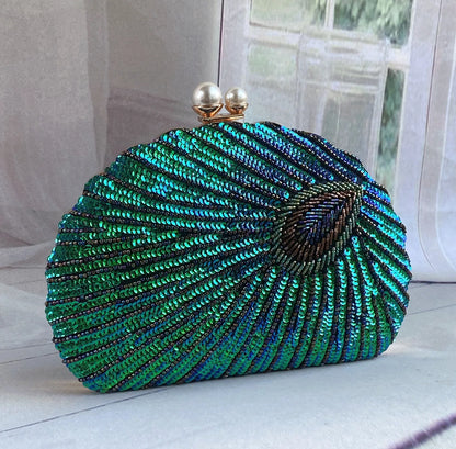 Retro Chinese Style Heavy Craft Beaded Embroidery Bag Evening Wear Portable Dinner Bag Cheongsam Clutch Perfect Match