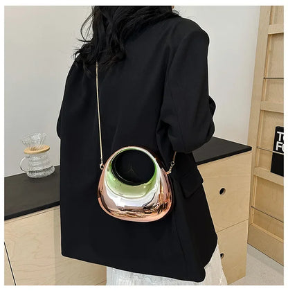 Luxury Designer Evening Clutch Clear Acrylic Women Handbags Fashion Shoulder Bag Half Moon Wedding Purses Party Tote Ladies