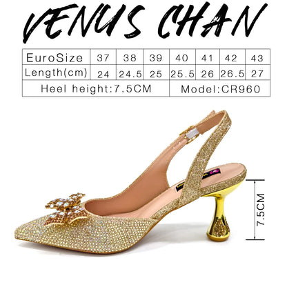 Venus Chan Festive Elegance: Dazzling Heels and Chic Clutch Perfect Combination Of Shoes And Bags for Party Occasions
