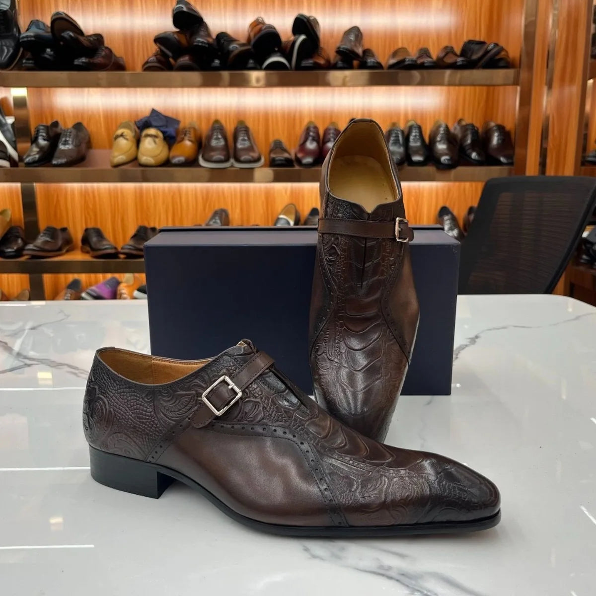 Mens Business Leather Dress Shoes Formal Oxford Lace-Up Comfortable Non-Slip Rubber Sole Office Casual Breathable EU/US Sizes UK
