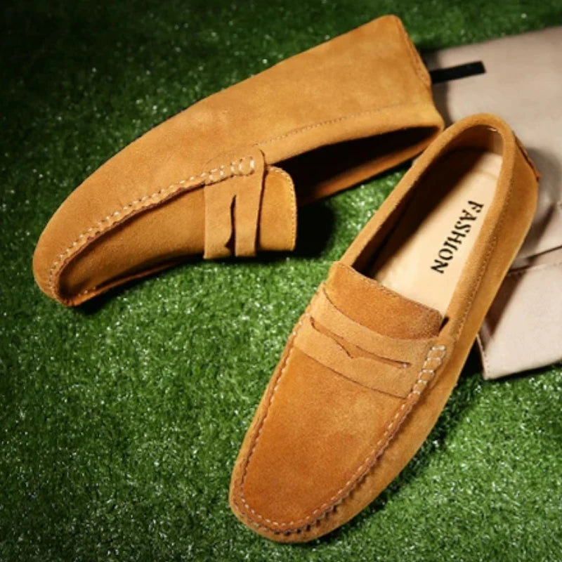 Handmade Men Casual Shoes Soft Loafers Lightweight Driving Shoes Fashion Slip on Flats High Quality Moccasins Non Slip Men Shoes