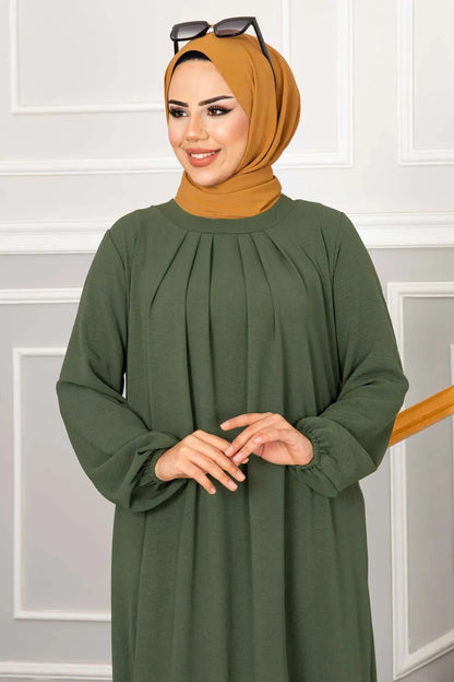 Evening Dress Women Abaya Hijab Femeles Y2K Ruched Muslim Dress Turkish Robe Kaftan Islamic Clothes Ball Gown Jalabiya for Women