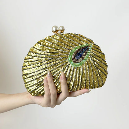 Retro Chinese Style Heavy Craft Beaded Embroidery Bag Evening Wear Portable Dinner Bag Cheongsam Clutch Perfect Match