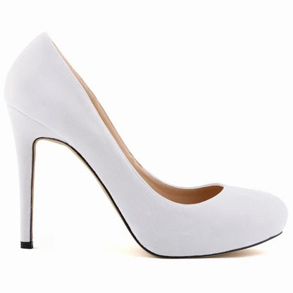 New Women Stilettos Pumps Sexy 11cm Round Toe Velvet High Heels Shallow Elegant Lady Office Party Wedding Shoes Large Size 43