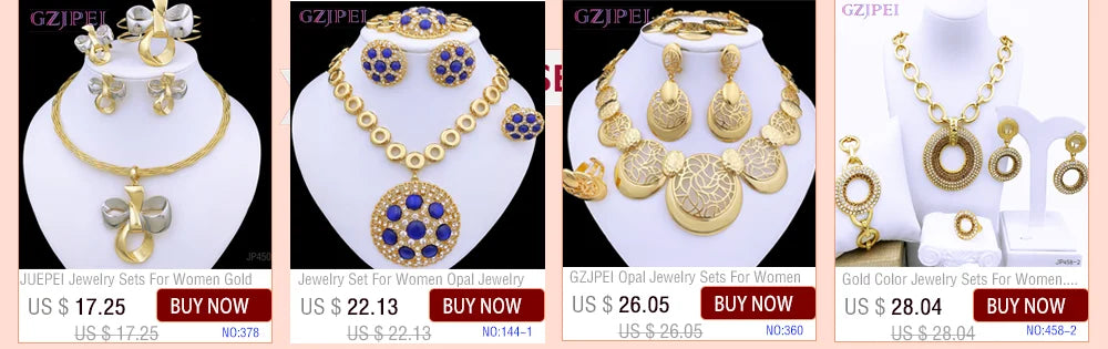 Gold Color Necklace Earrings Set For Women Unique Choker Pendant Earrings 3Pcs Set Jewelry Quality Accessories Free Shipping
