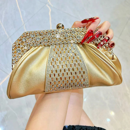 2025 Vintage Brand Dimond Evening Bags For Women Luxury Shoulder Crossbody Bags Chain Wedding Clutch Bags Party Cloud Handbags