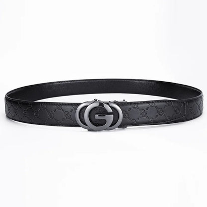 Luxury Men's Belt, Automatic Buckle Belt for Men, High Quality Genuine Leather Belt Printed Design Men's Business Belt Men
