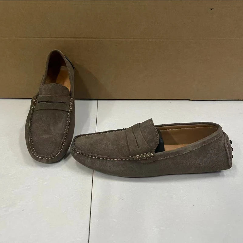 Handmade Men Casual Shoes Soft Loafers Lightweight Driving Shoes Fashion Slip on Flats High Quality Moccasins Non Slip Men Shoes