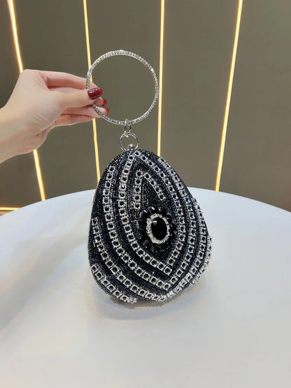 New high-end rhinestone handbag bag fashionable personalized dinner handbag light luxury messenger bag heavy industry handbag