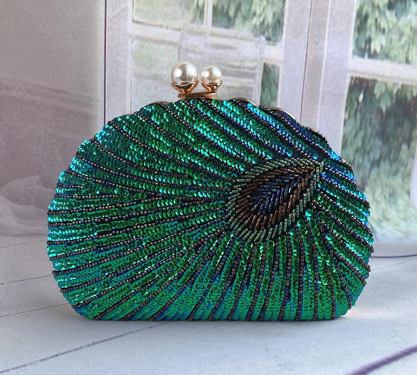 Retro Chinese Style Heavy Craft Beaded Embroidery Bag Evening Wear Portable Dinner Bag Cheongsam Clutch Perfect Match