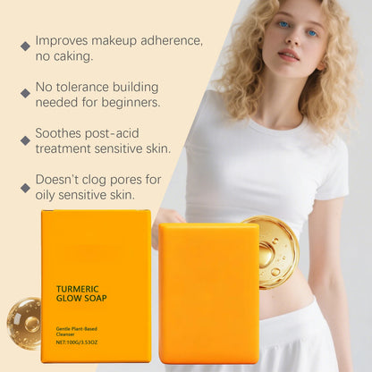 Turmeric Kojic Acid Glow Soap Bar Dark Spot Acne Removal Brightening Face Body Soap Even Skin Tone Moisturizing & Deep Cleansing