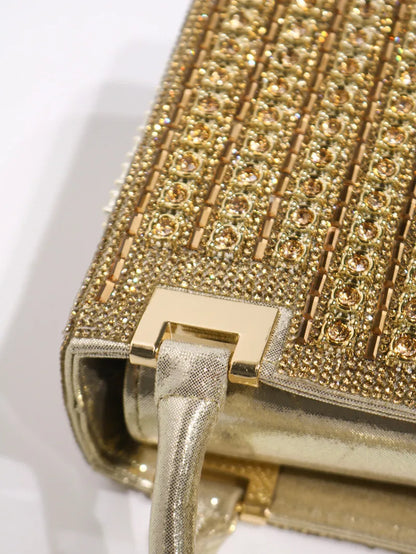 2025 Luxury High-end Crystal Diamond Women Evening Clutch Bag Fashion Design Big Rhinestone Wedding Party Handbags Shoulder Bag