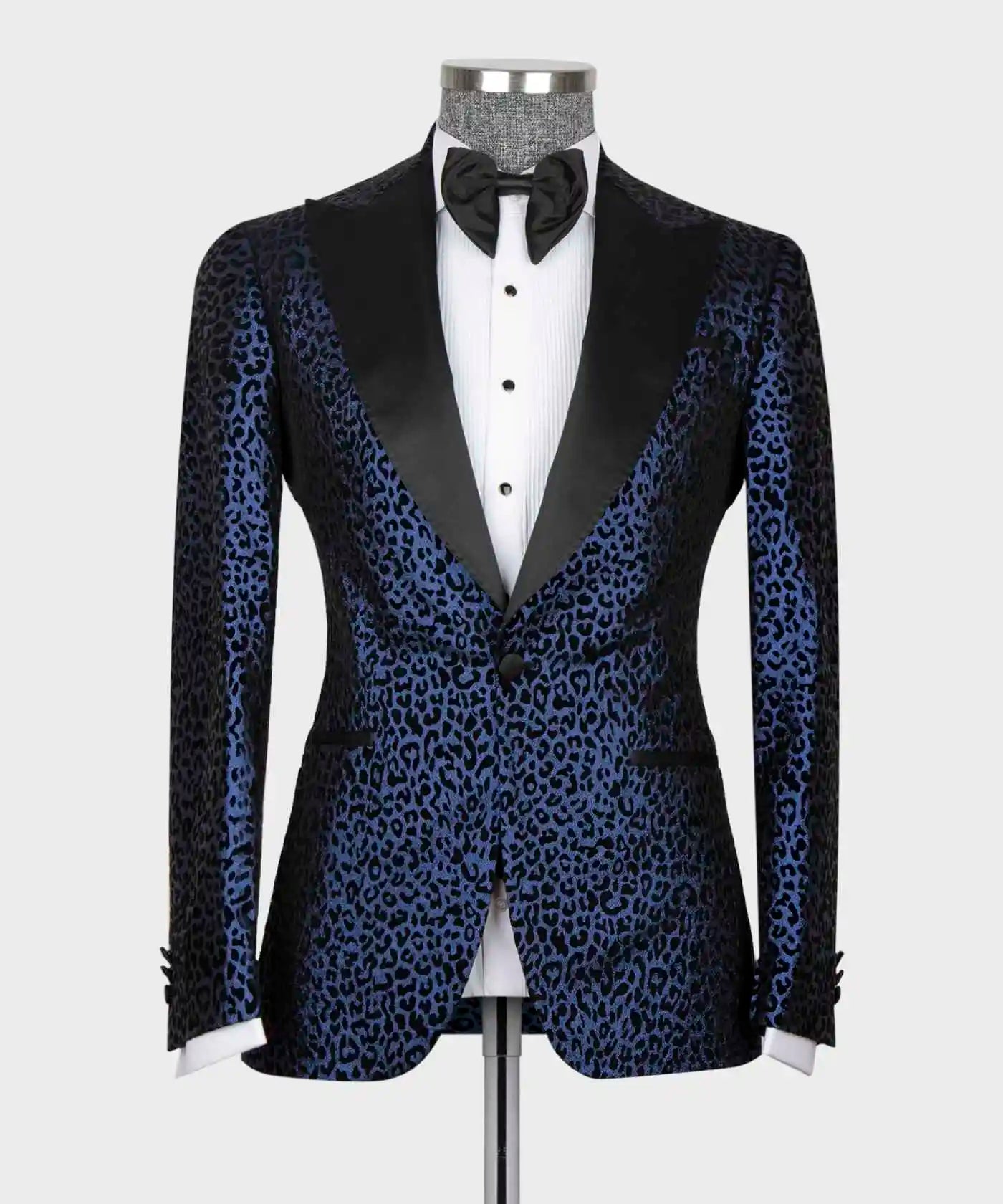 Vintage Men Tuxedos Leopard Print 3 Pcs Jacket Vest Pants Slim Fit Suit Peaked Lapel Evening Blazers Customized For Party