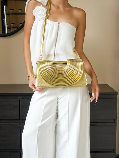 Handbags for Women 2025 New Gold Luxury Designer Brand Handwoven Noodle Bags Leather Pulled Hobo Silver Evening Clutch Chic