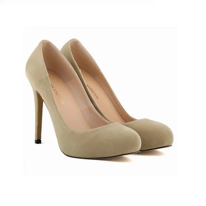 New Women Stilettos Pumps Sexy 11cm Round Toe Velvet High Heels Shallow Elegant Lady Office Party Wedding Shoes Large Size 43