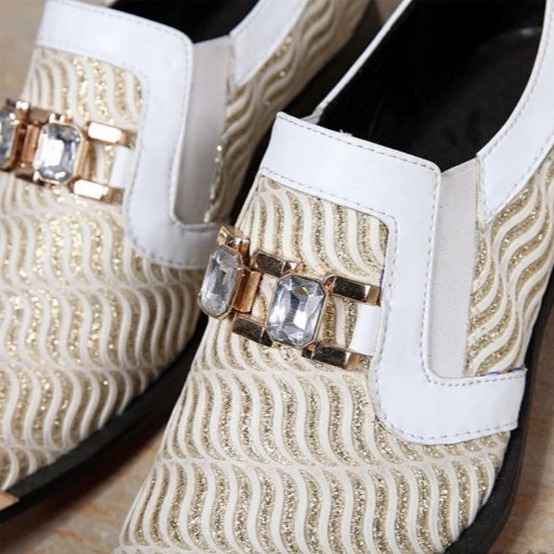 Italian Style Gentleman Dress Shoes Men black Metal Pointed Toe Snake Grain Genuine Leather Shoes Business Party Shoes Men Flat