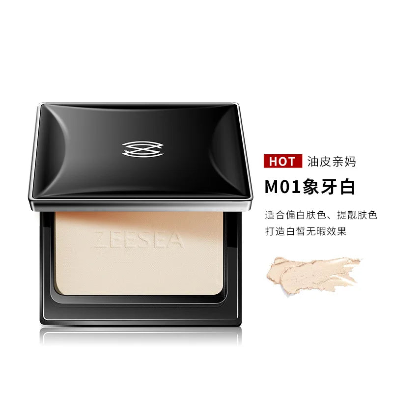 ZEESEA Compact Foundation Powder Natural Light Coverage Matte Soft Waterproof Oil Control Setting Powder