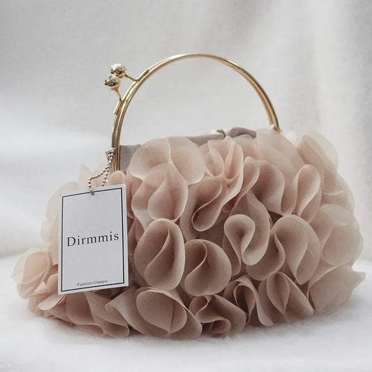 Luxury Satin Floral Bride Party Evening Clutch Bag Women Wedding Purses and Handbags Small Shoulder Chain Bag Designer Bag Gift