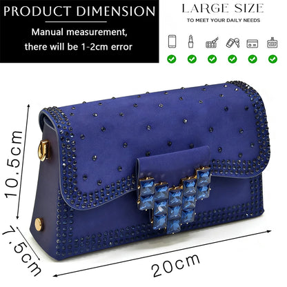 Venus Chan 2026 INS Italy Elegant Rhinestone Pointed Toe High Heels & Matching Bag Set - Perfect for Women's Parties & Weddings