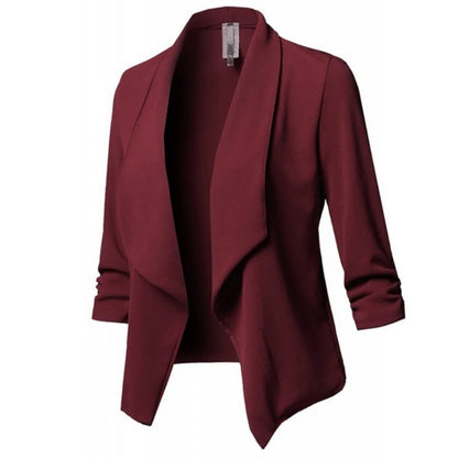 2024 Long Sleeve Women Blazers and Jackets Ruched Asymmetrical Casual Business Suit Lady
