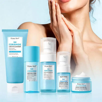 Ceramide Facial Skincare Series: Soothing Toner,Moisturizing Face Cream,Low PH Cleaner,Barrier Serum,Moisture Gel,Skin Hydration