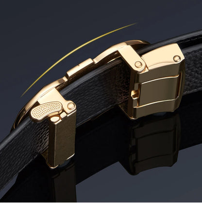 Men's Fashion Automatic Buckle Belt Business Leather Belt Versatile Casual Pants Belt