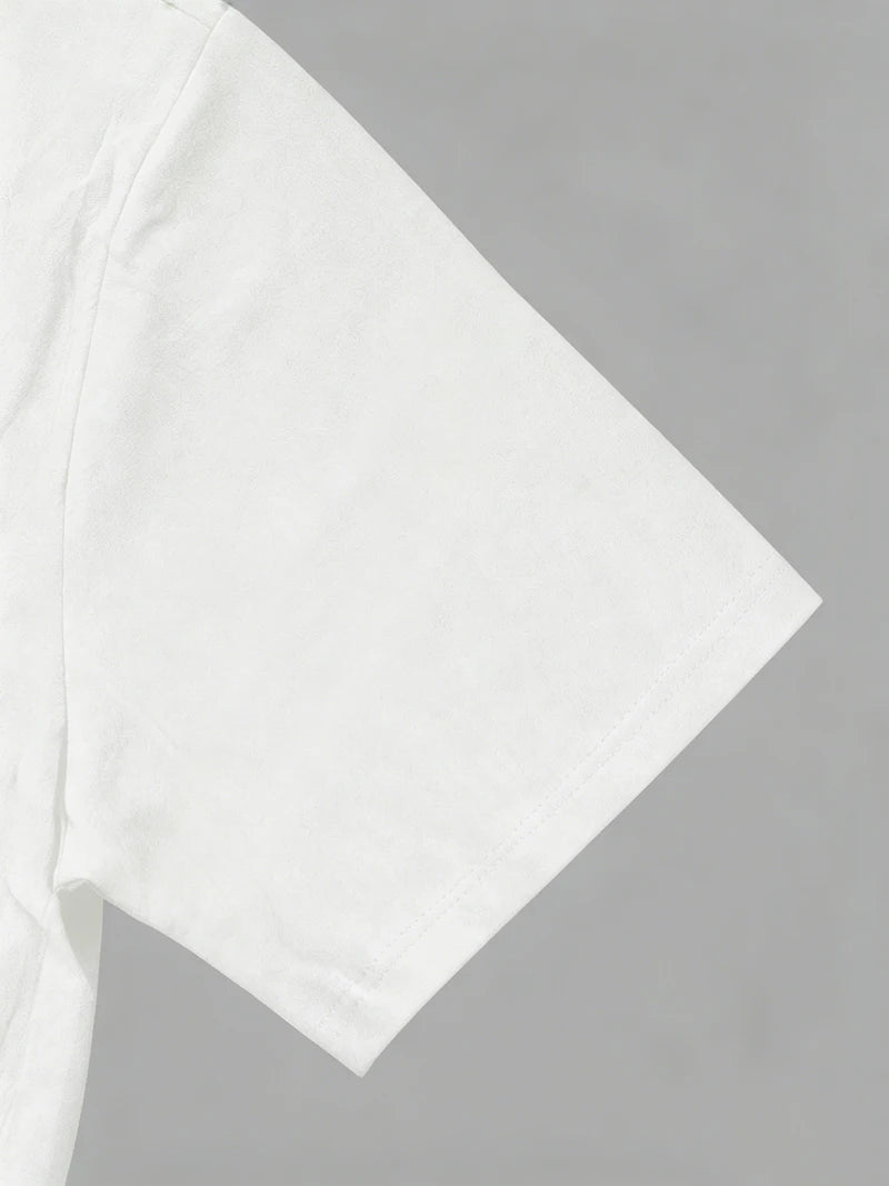 Men Linen Two Piece Outfit Short Sleeve Lapel Button Shirt Elastic Drawstring Shorts Summer Daily Seaside Vacation Casual Set
