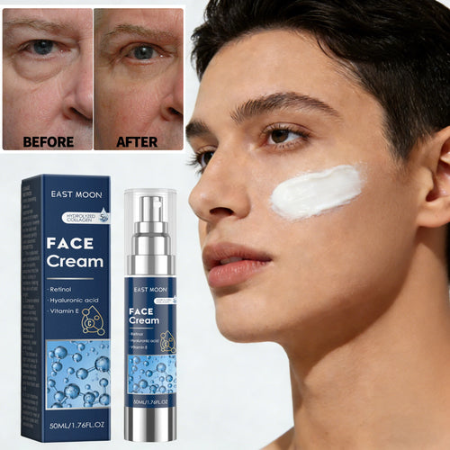50ml 6-in-1 Men Facial Moisturizer Cream Hydrating Revitalizing Skin Care Particle Face Cream With Collagen Anti Aging & Wrinkle