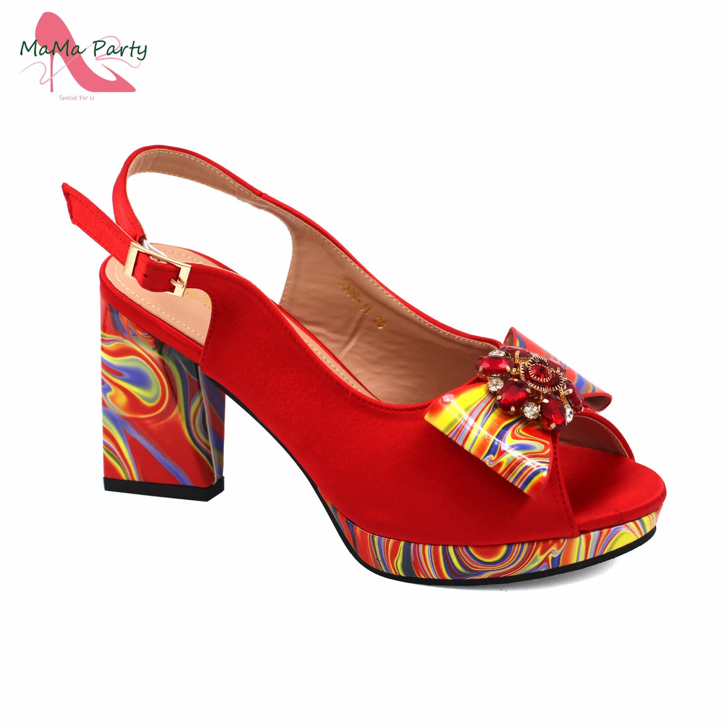 2024 INS Hot Sale New Arrivals Red Color Italian Design Shoes Matching Bag Set Super High Heels Pumps for Garden Party