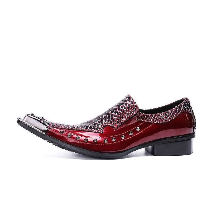 2024 Western Fashion Pointed Metal Toe Dress Shoes Blue Grey Party Wedding Leather Shoes for Men