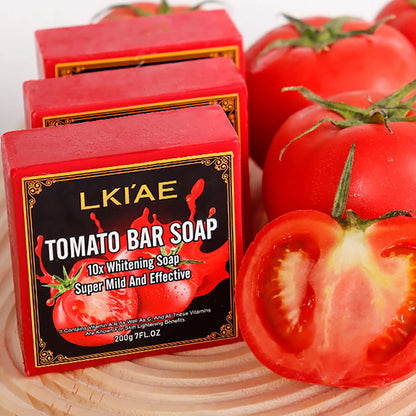 AILKE Natural Tomato Soap Bar, Whitening, Clean and Smooth Skin, Remove Wrinkles, Pigmentation, Acne, For All Skin Types, 200g