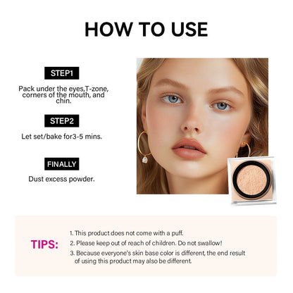 Loose Baking Setting Powder Natural Face Matte Waterproof Brightening Long Lasting Oil Control Loose Powder Makeup Cosmetics