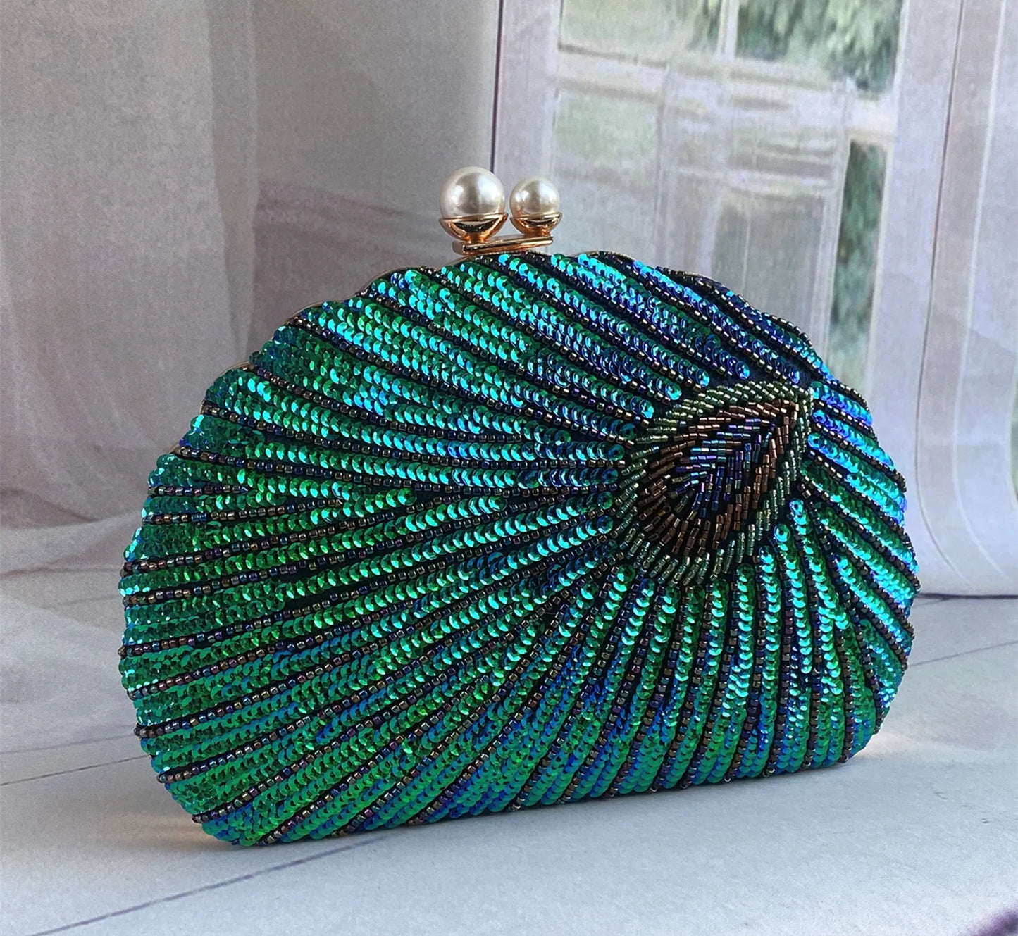 Retro Chinese Style Heavy Craft Beaded Embroidery Bag Evening Wear Portable Dinner Bag Cheongsam Clutch Perfect Match