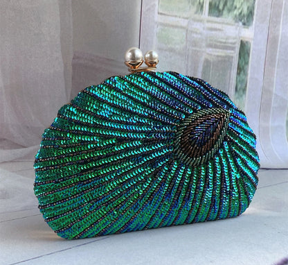 Retro Chinese Style Heavy Craft Beaded Embroidery Bag Evening Wear Portable Dinner Bag Cheongsam Clutch Perfect Match