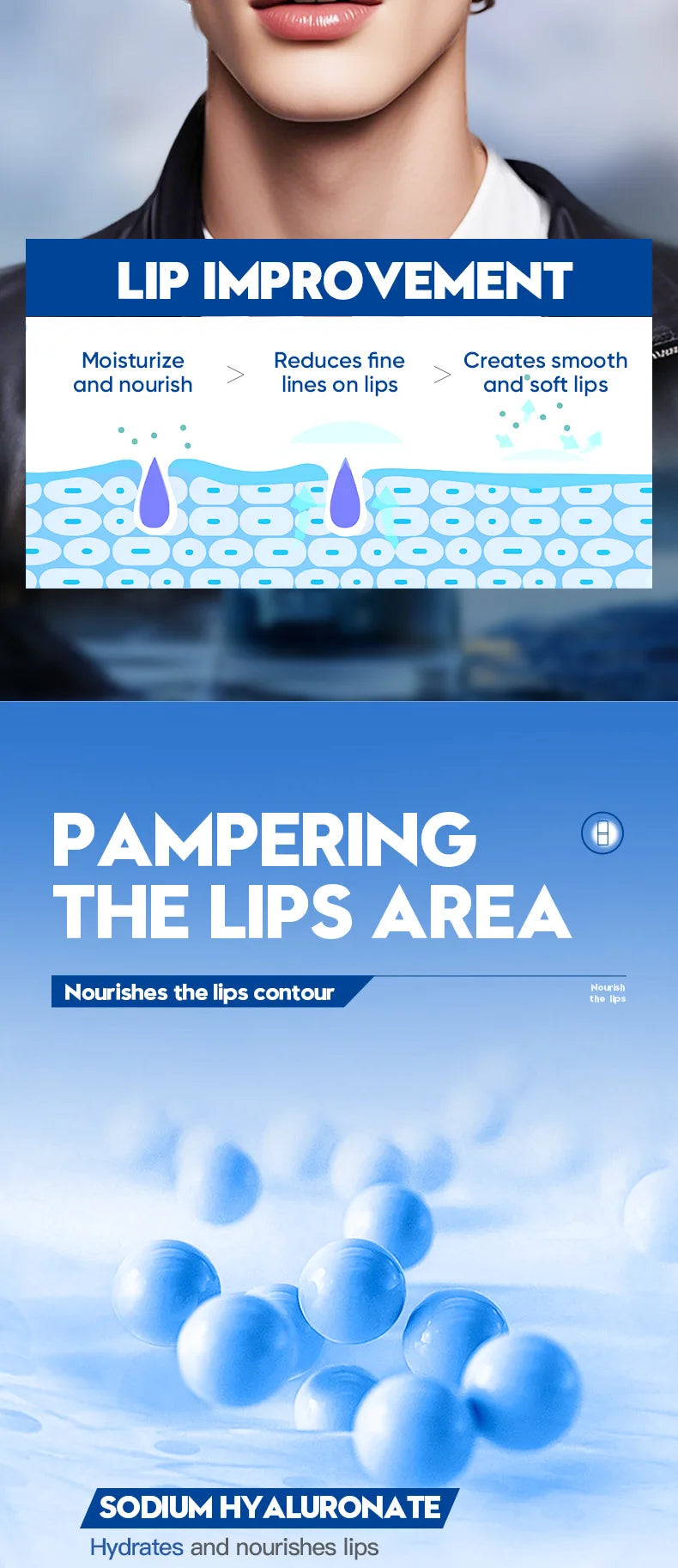 Men Lip Balm Moisturizing Hydration Fading Lip Lines Anti-Cracking Remove Dead Skin Refreshing And Not Greasy Exquisite Lip Care