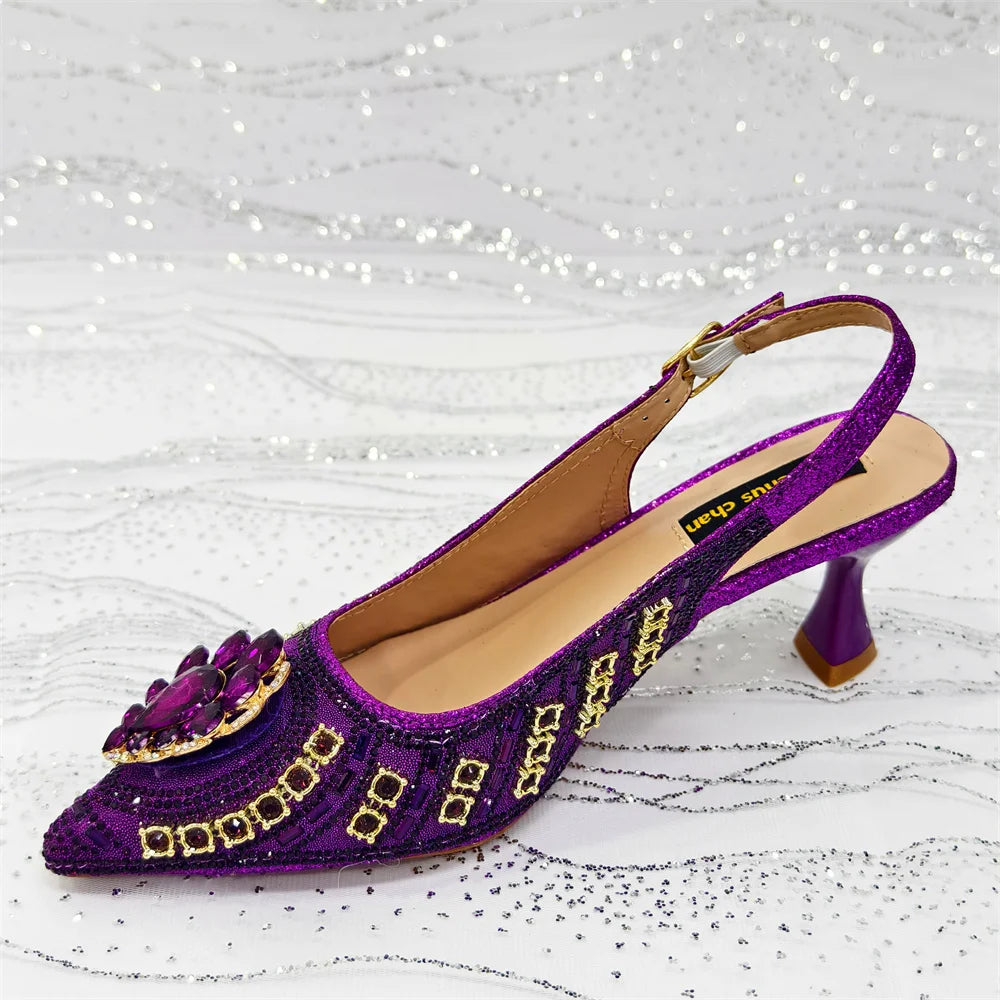 Venus Chan 2026 Italian Butterfly Design Pointed Toe Slingback Sandals with Matching Bag Set - Elegant Sky Blue for Weddings