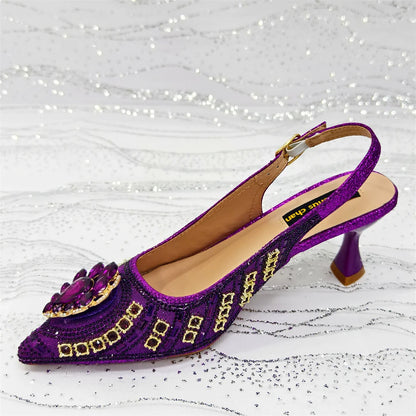 Venus Chan 2026 Italian Butterfly Design Pointed Toe Slingback Sandals with Matching Bag Set - Elegant Sky Blue for Weddings