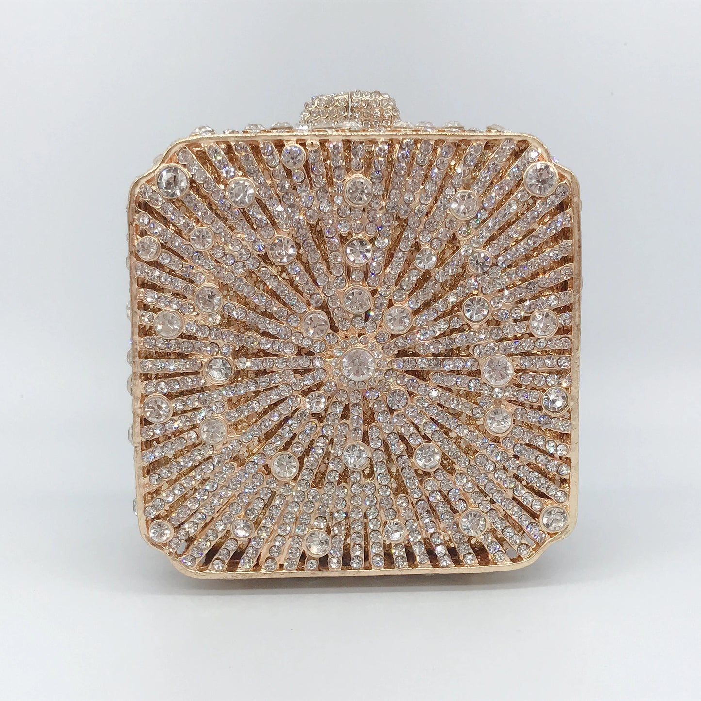 Women Clutch Bag Small Square Box, Full Cover Rhinestone Crystal Evening Bag, Handmade Bridal Party Wedding Prom Dinner Purse