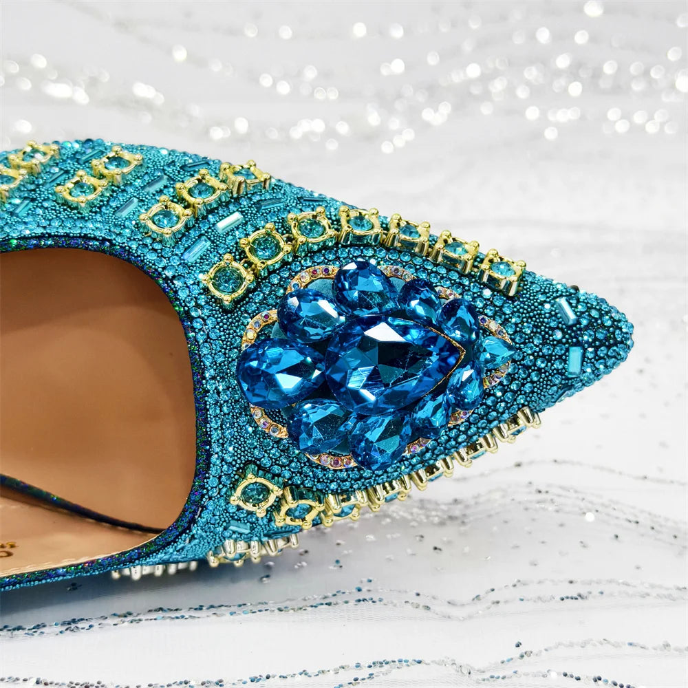 Venus Chan 2026 Italian Butterfly Design Pointed Toe Slingback Sandals with Matching Bag Set - Elegant Sky Blue for Weddings