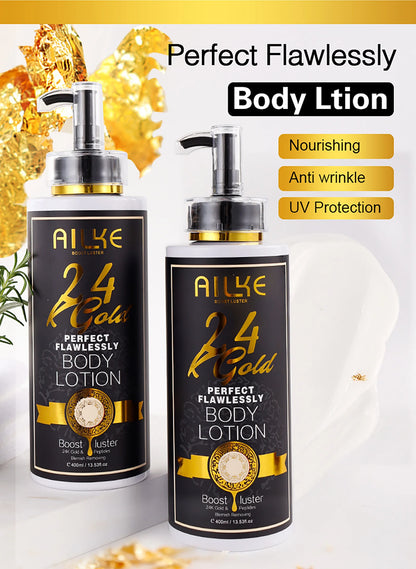 AILKE 24K Glod Flawlessly Skin Care Range, Skin Whitener, Reduce Dark Spots, Melanin, Wrinkles, Moisturize, For Women & Men