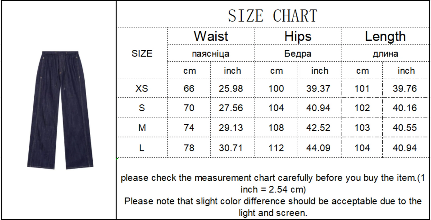 TFMLN Fashion Ladies High Street Denim Trouser Set Lapel Sleeveless Vest Zipper Coat Elastic Waist Wide Leg Pants Chic Sets
