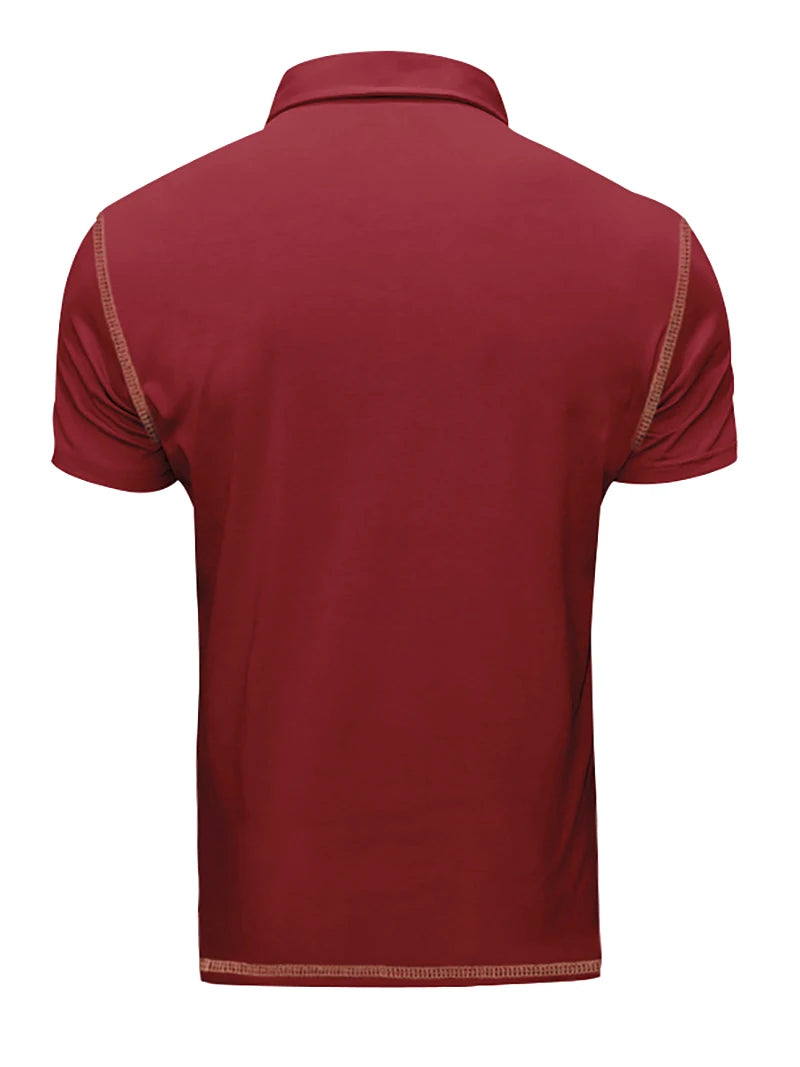 2024 New Summer Mens Lapel Pocket Polo Shirt Breathable Polyester Short Sleeve Tops Casual Daily Office Business Wear For Men