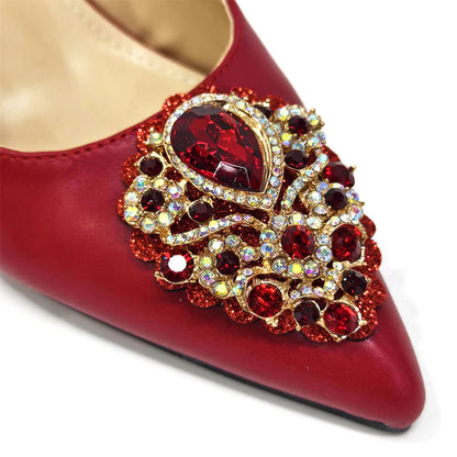 Venus Chan Italian Shoes and Bags Matching Set 2024 Nigeria Elegance Party Rhinestone Pointed Toe Women's Shoes High Heel