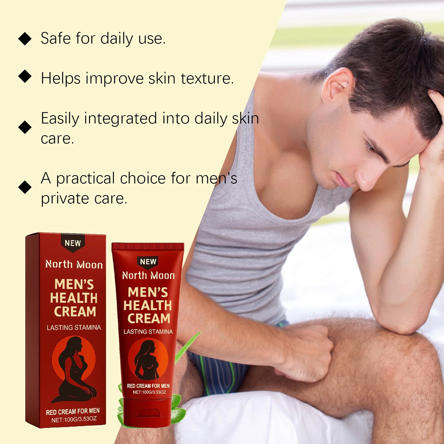 Men's Care Cream Daily Care to Nourish Men's Skin Gentle Formula Massage Care Cream